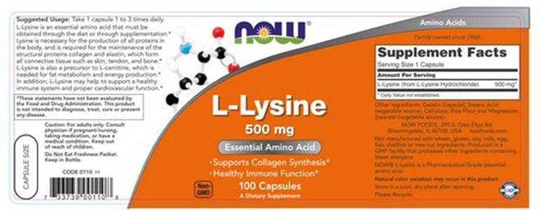L -lyzín 500 mg - 100 kapsúl