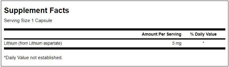 Lítium aspartátu 5 mg 100 kapsúl