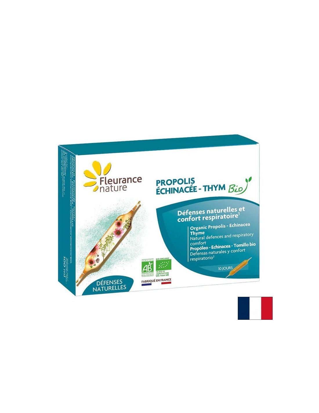 Imunitné a respiračné systémy - propolis, echinacea, tymián Bio, 10 pitných ampúl
