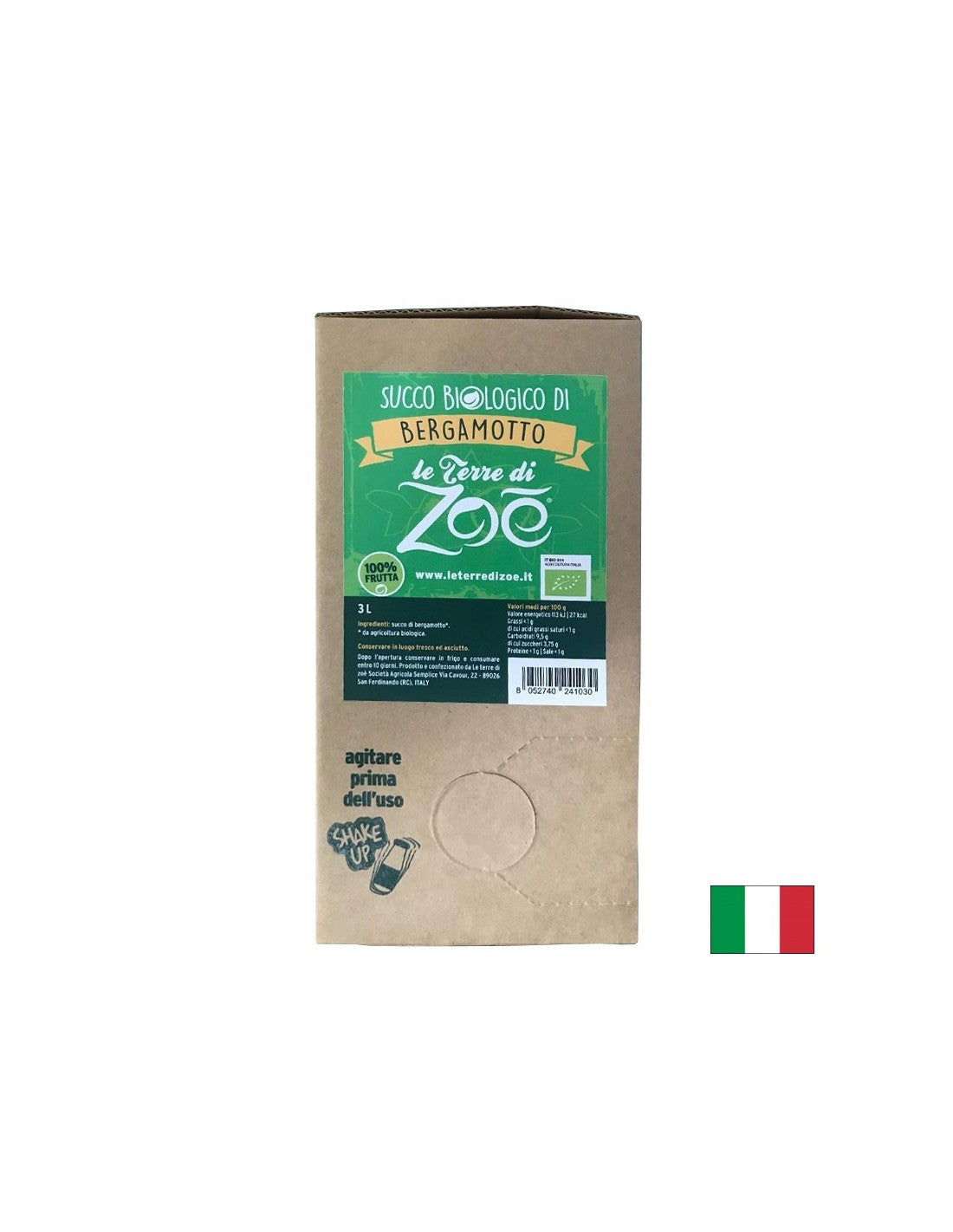 100% organická bergamot šťava, 3 l