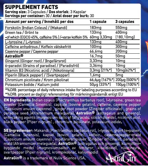 Hellfire | s Forskolin, zrná raja a zeleného čaju - 90 kapsúl