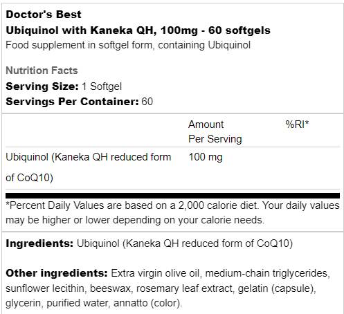 Najlepšie ubiquinol Kaneka QH 50 mg - 90 gélových kapsúl