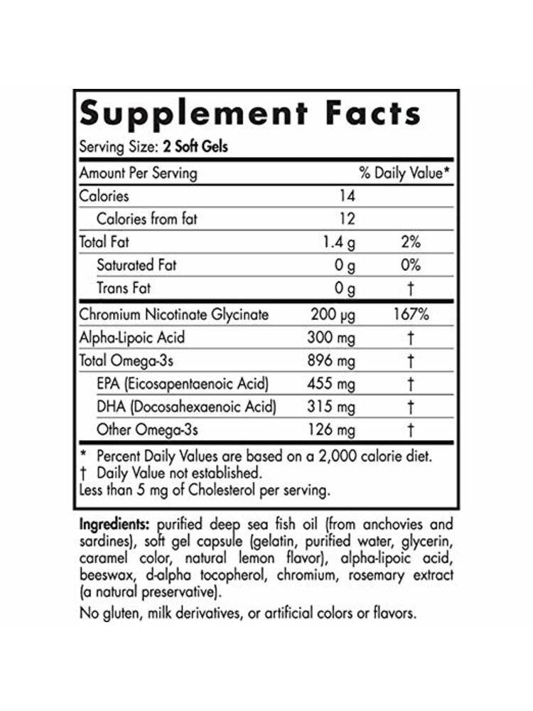 Omega Cukor v krvi 896 mg - 60 gélových kapsúl
