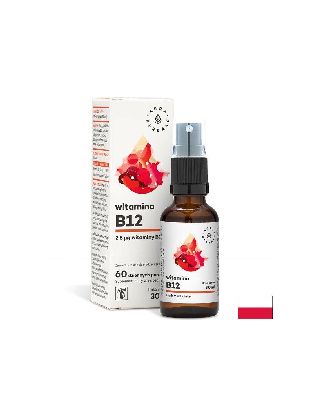 Nervový systém - Vitamín B12 (kyanokobalamín), ústny sprej 30 ml <tc>Aura Herbals</tc>