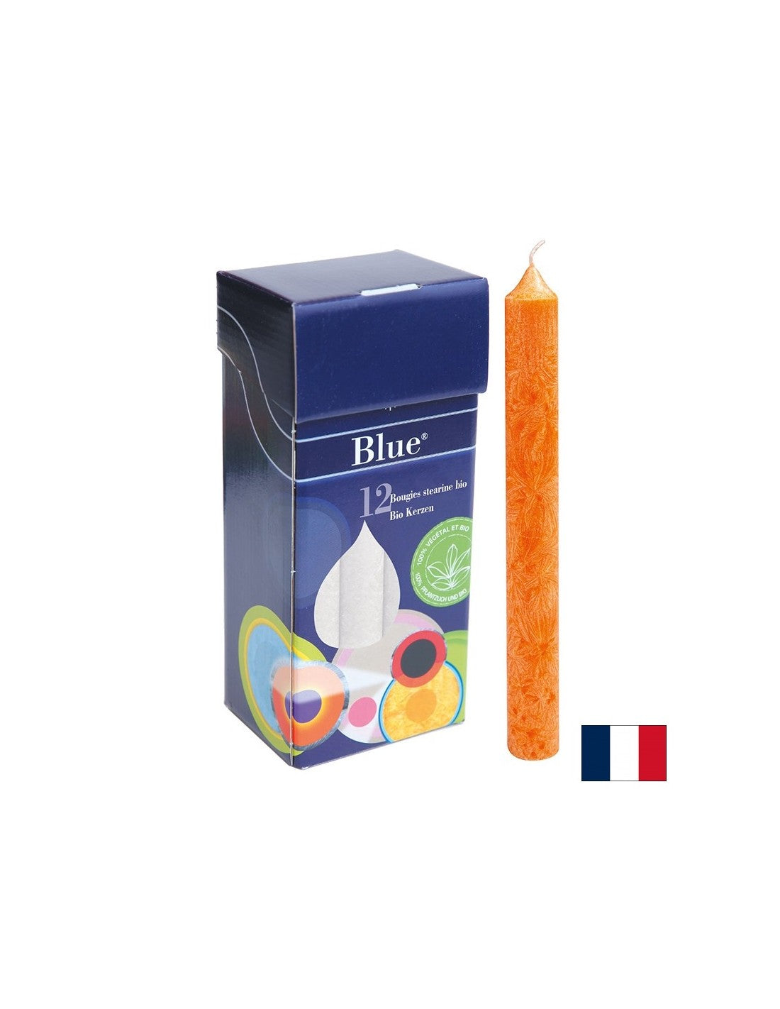 Stearin Candles - Orange, Bio, 12 ks.