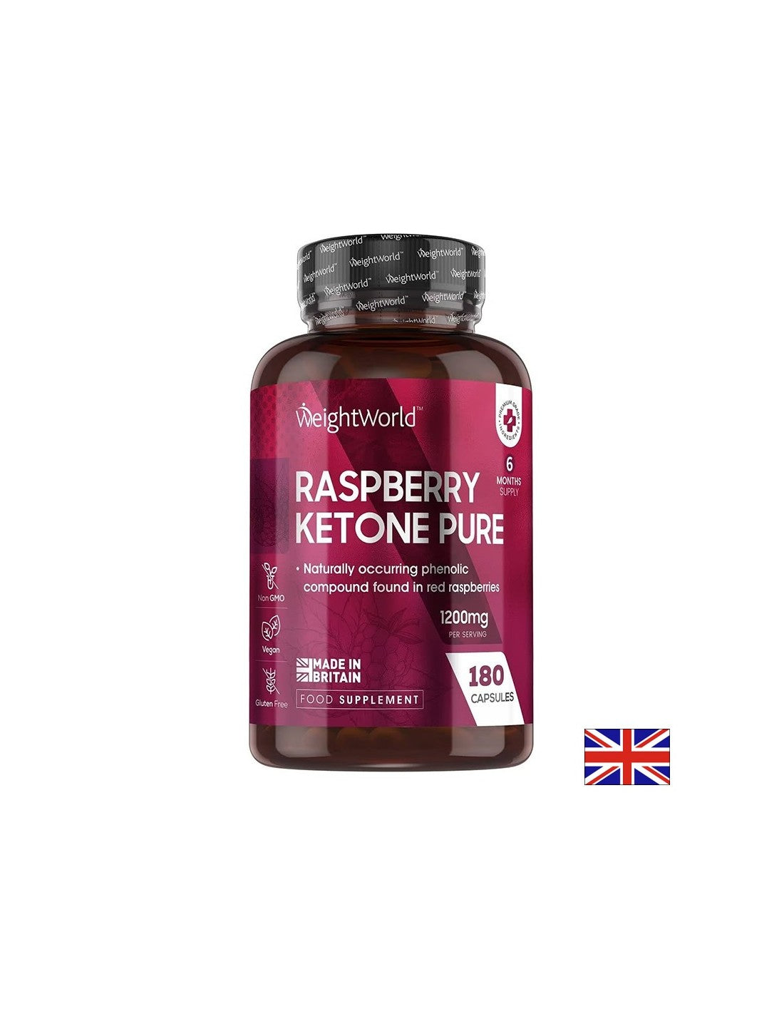 Spaľovanie tukov - malinové ketóny, 1200 mg x 180 kapsúl hmotnosť sveta