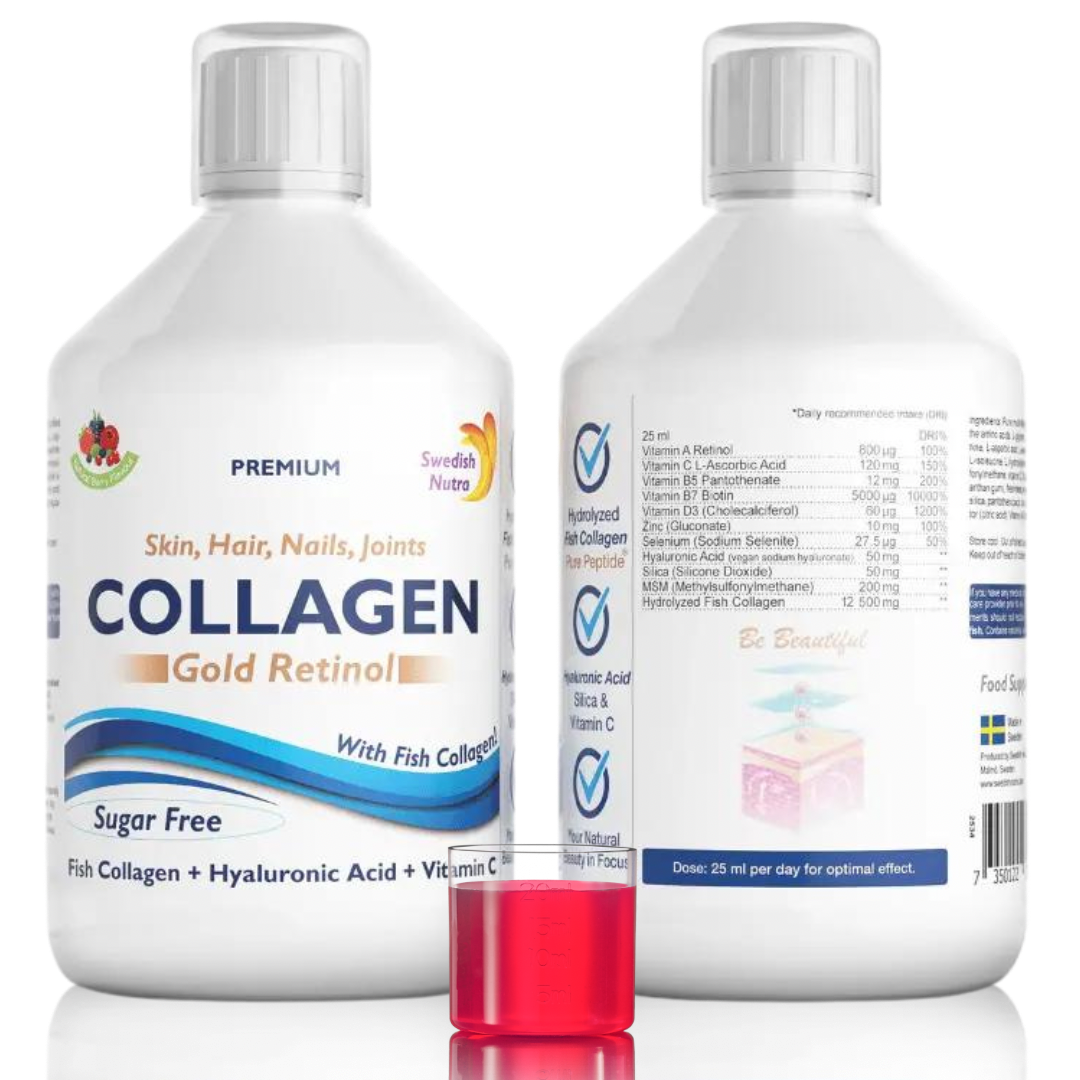 Rybí kolagén 12500 mg zlatého retinolu 500 ml Swedish Nutra