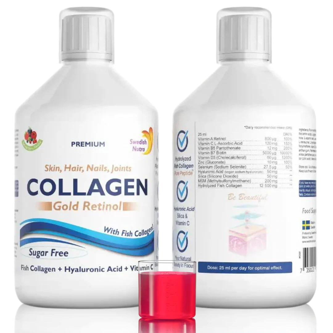 Rybí kolagén 12500 mg zlatého retinolu 500 ml Swedish Nutra