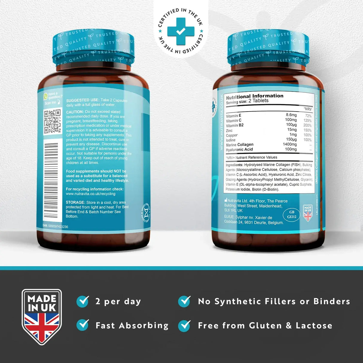 Kolagén rýb 1400 mg s kyselinou hyalurónovou 100 mg 120 tablety