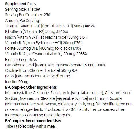 B-komplex | Zdravie nervového systému - 250 tabliet