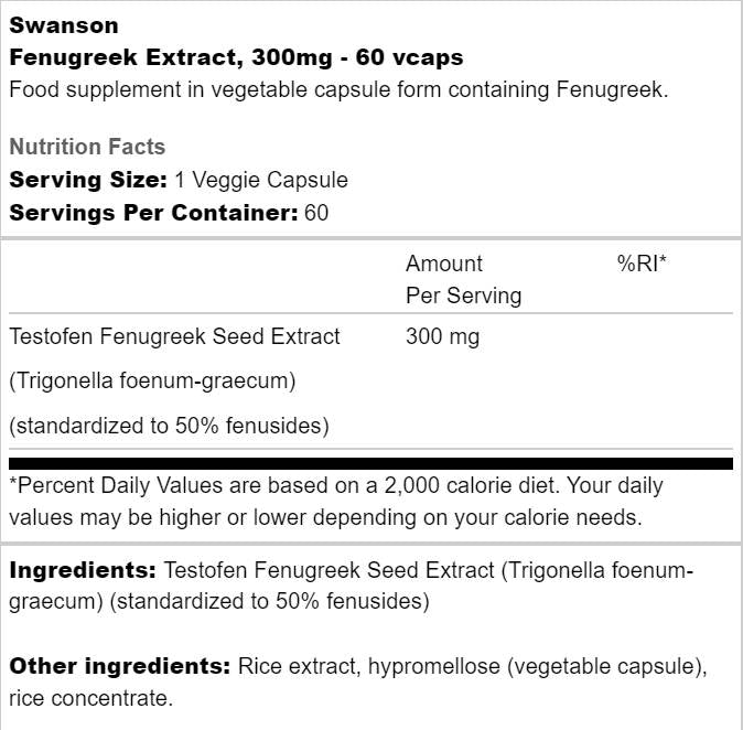Extrakt z Fenugreek 300 mg | Testofen 60 kapsúl