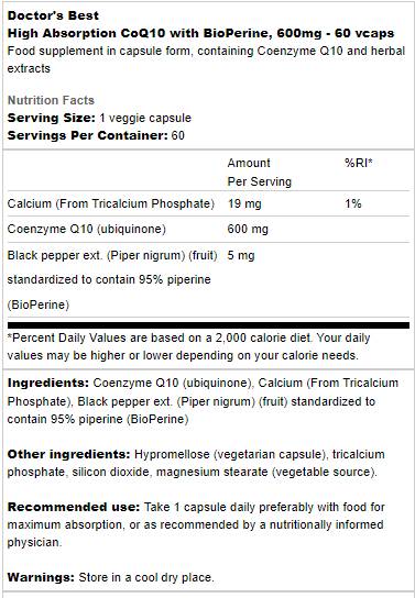 Najlepšie COQ10 s bioperínom 600 mg - 60 kapsúl