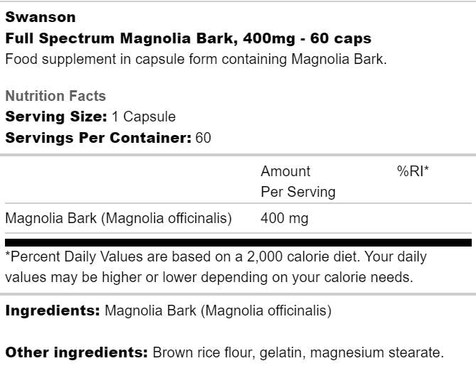 Kôra Magnolia 400 mg 60 kapsúl
