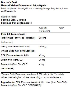 Najlepšie zosilňovače prírodného videnia - 60 gélových kapsúl