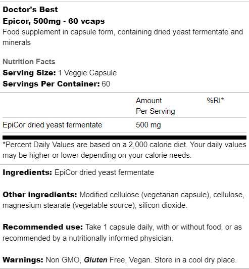 Epicor 500 mg | Vysoké metabolitové imunogény - 60 kapsúl
