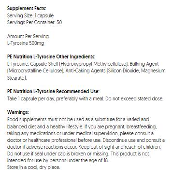 Výživa PE L -Tyrosín 500 mg - 50 kapsúl