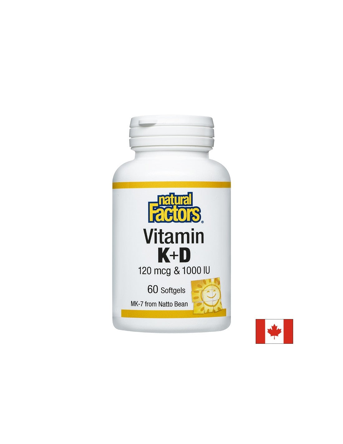 Vitamín K2 120 mcg a D3 1000 IU, 60 mäkkých kapsúl <tc>Natural Factors</tc>