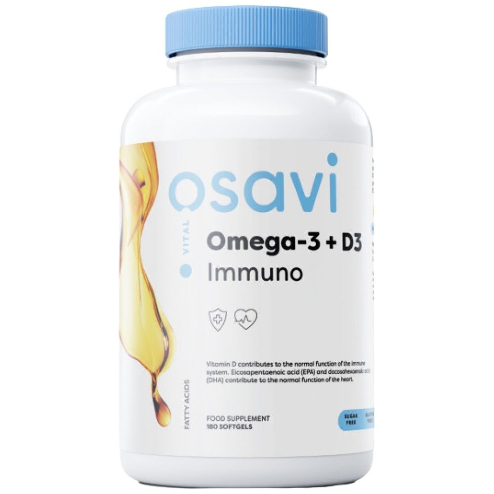 Omega -3 + D3 Immuno - 180 gélových kapsúl