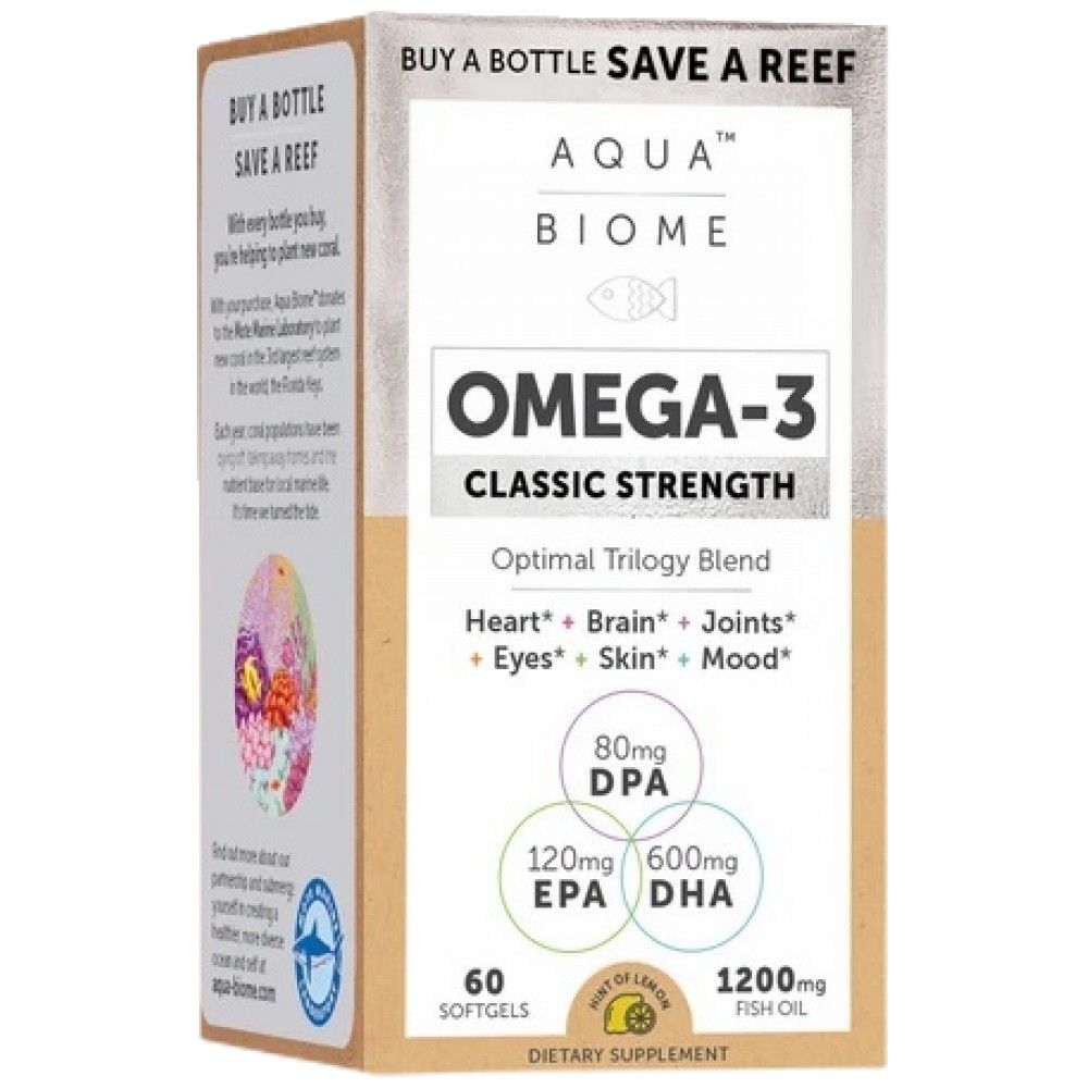 Aqua Biome Omega -3 Classic Strenge 1200 mg - 60 gélových kapsúl