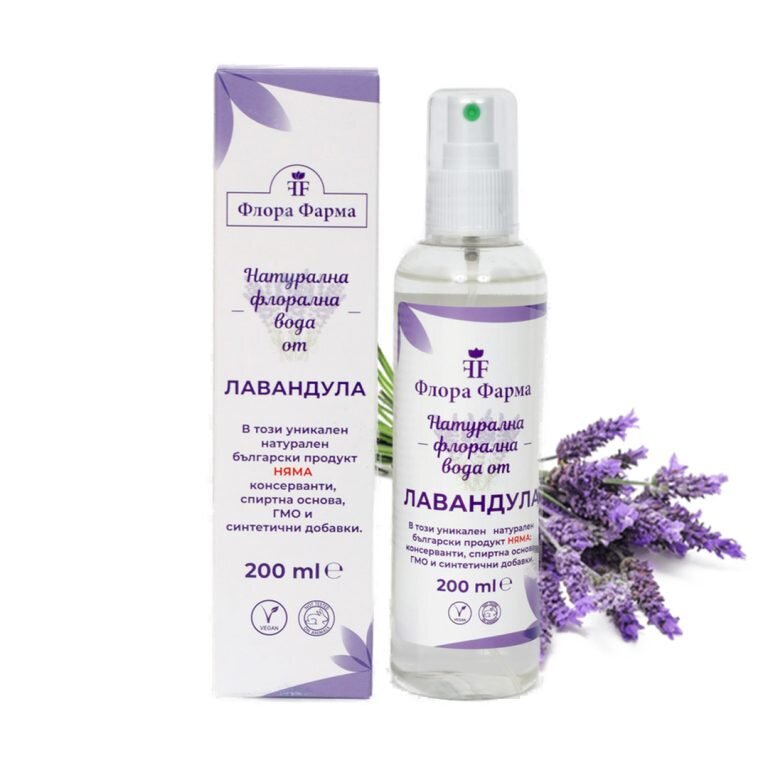Prírodná kvetinová levanduľová voda - 200 ml - 100% prírodná kompozícia Flora Pharma