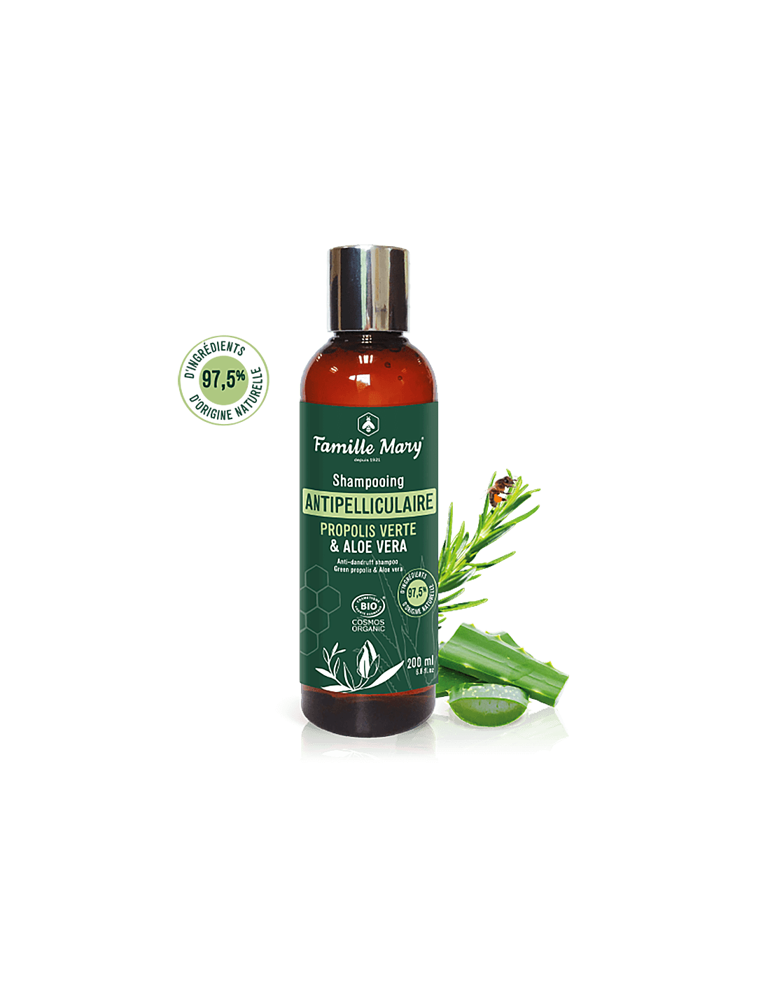 Organický šampón proti lupinám s Aloe Vera a Green Propolis, 200 ml