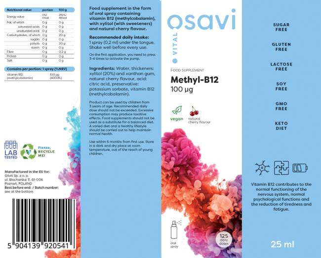 Metyl B -12 Orálny sprej / 100 mcg na sprej - 25 ml