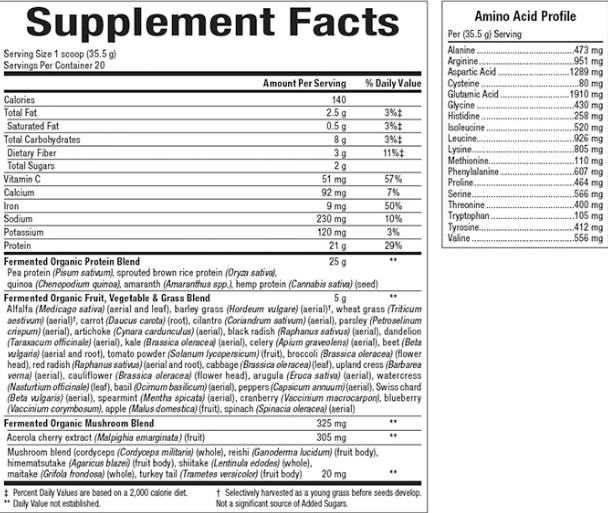 Celá Zem a more 100% fermentovaný organický proteín a zelené, čokoláda - 656 gramov