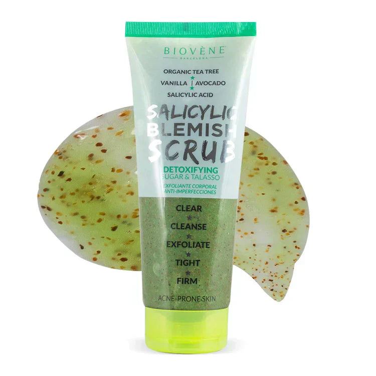 Salicyly Scrub s čajovým stromom na detoxikáciu kože 250 ml