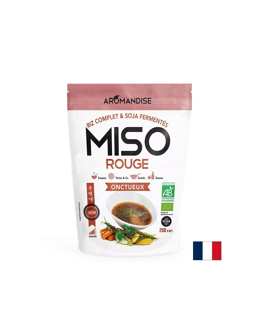 Krémová červená miso so silnou arózou umami - na výrobu polievok, riadu, vývarov, omáčok, 250 g