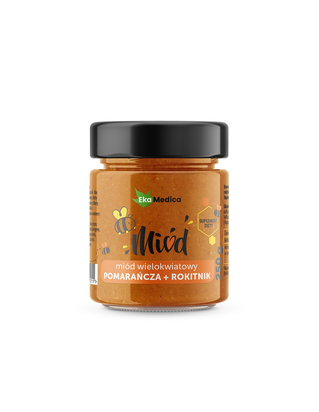 Viacfarebný med s oranžovým a morským buckthorn, 250 g Ekamedica
