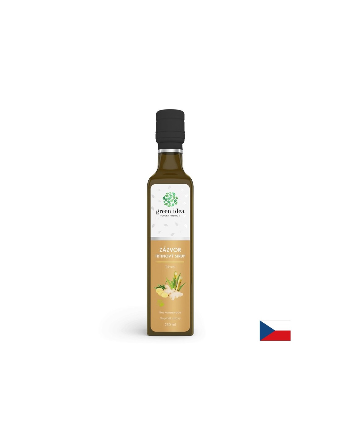 Dobrý trávenie a dýchací systém - trstinový sirup s zázvorom, 250 ml