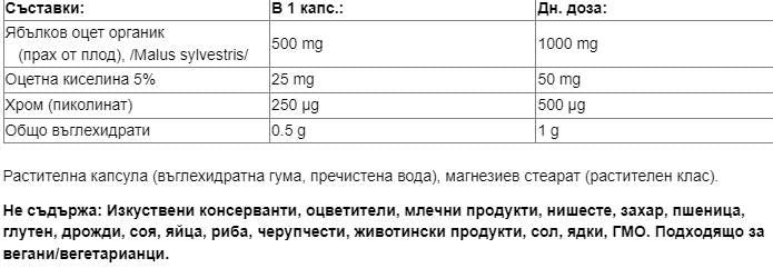 Fermentovaný jablčný mušt ocot 500 mg | Plus chróm 250 mcg - 90 kapsúl