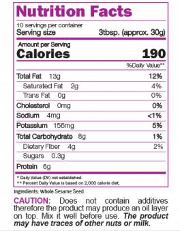 Krémové Tahini 100% celé sezamové semená - 300 gramov