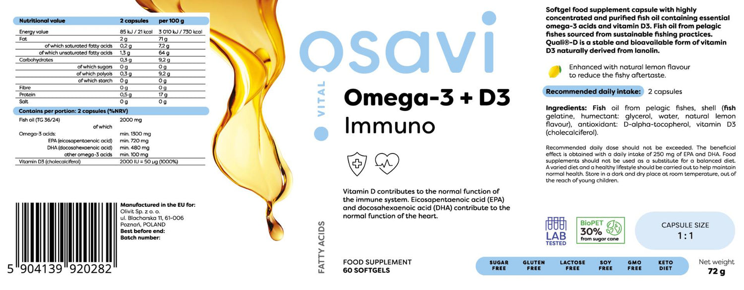 Omega -3 + D3 Immuno - 120 gélových kapsúl