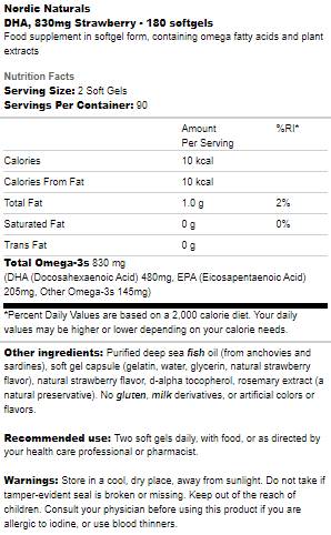 DHA 830 mg - 180 gélových kapsúl