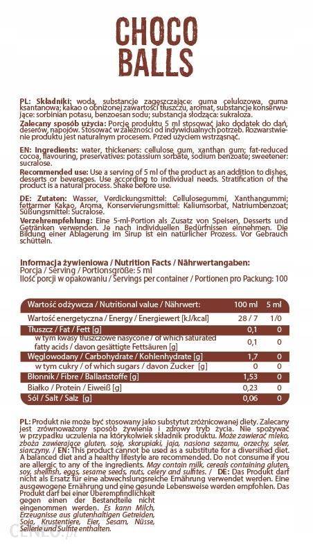 Sirup nula kalórie | Choco Balls - 500 ml