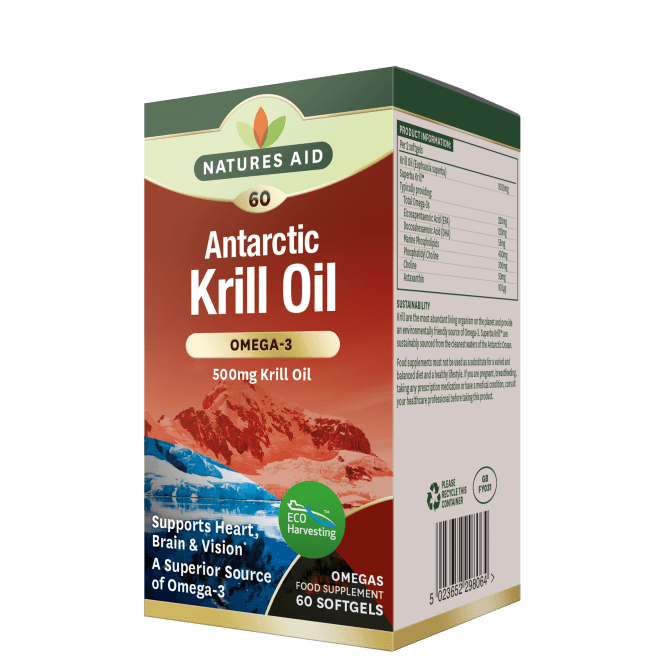 Omega 3 olej z Antarktického krill (Antarktický krill olej Superba) 500 mg 60 mäkkých kapsúl Naturesaid