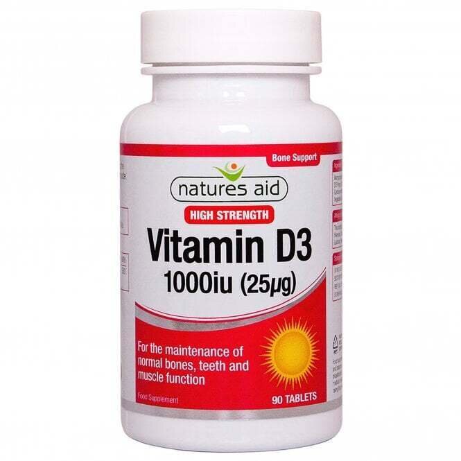 Vitamín D3 (vitamín D3) 1000IU 90 Tablety NaturesAid