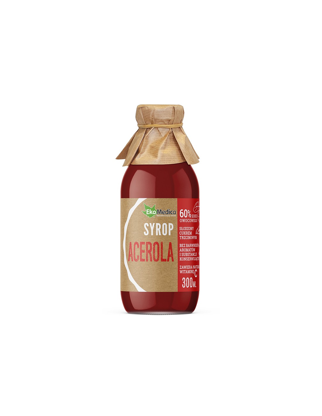Acerola sirup + prírodný vitamín C, 300 ml, 7 alebo 15 dávok