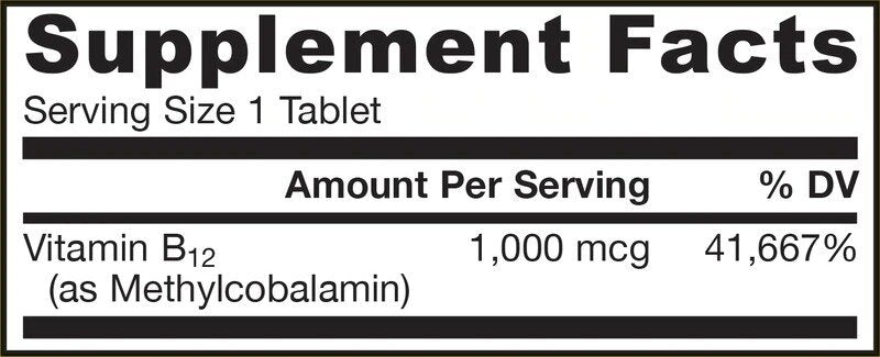 Metyl B -12 1000 mcg - 100 sublingválnych tabliet