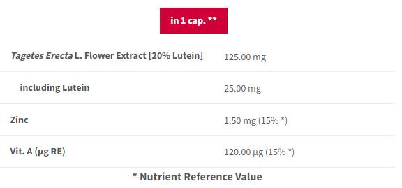Lutein 25 mg | Pre starostlivosť o oči - 90 kapsúl