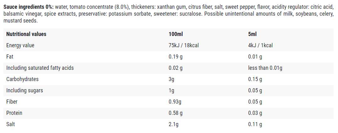 Salsa Mexicana / 0 Calórií omáčka - 500 ml