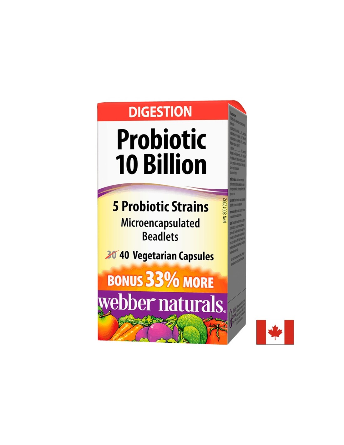 Probiotic 5 kmeňov, 10 miliárd aktívnych probiotík x 40 kapsuly