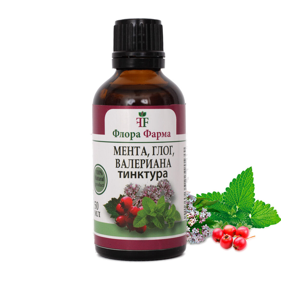 Mincovňa, Hawthorn a Valerian - Tincture 50 ml Flora Farms