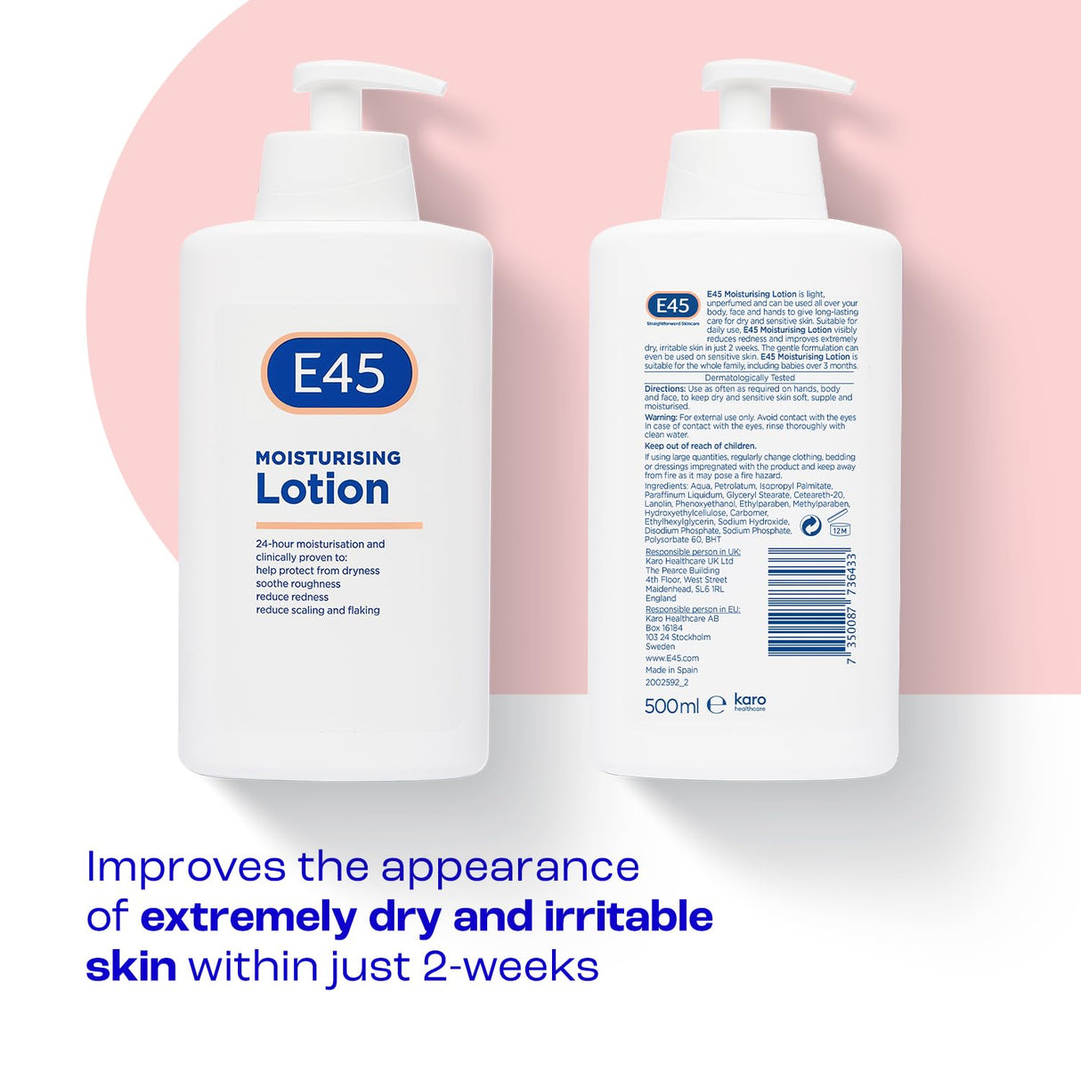E45 Hydratačný krém na suchú a citlivú pokožku - 500 ml