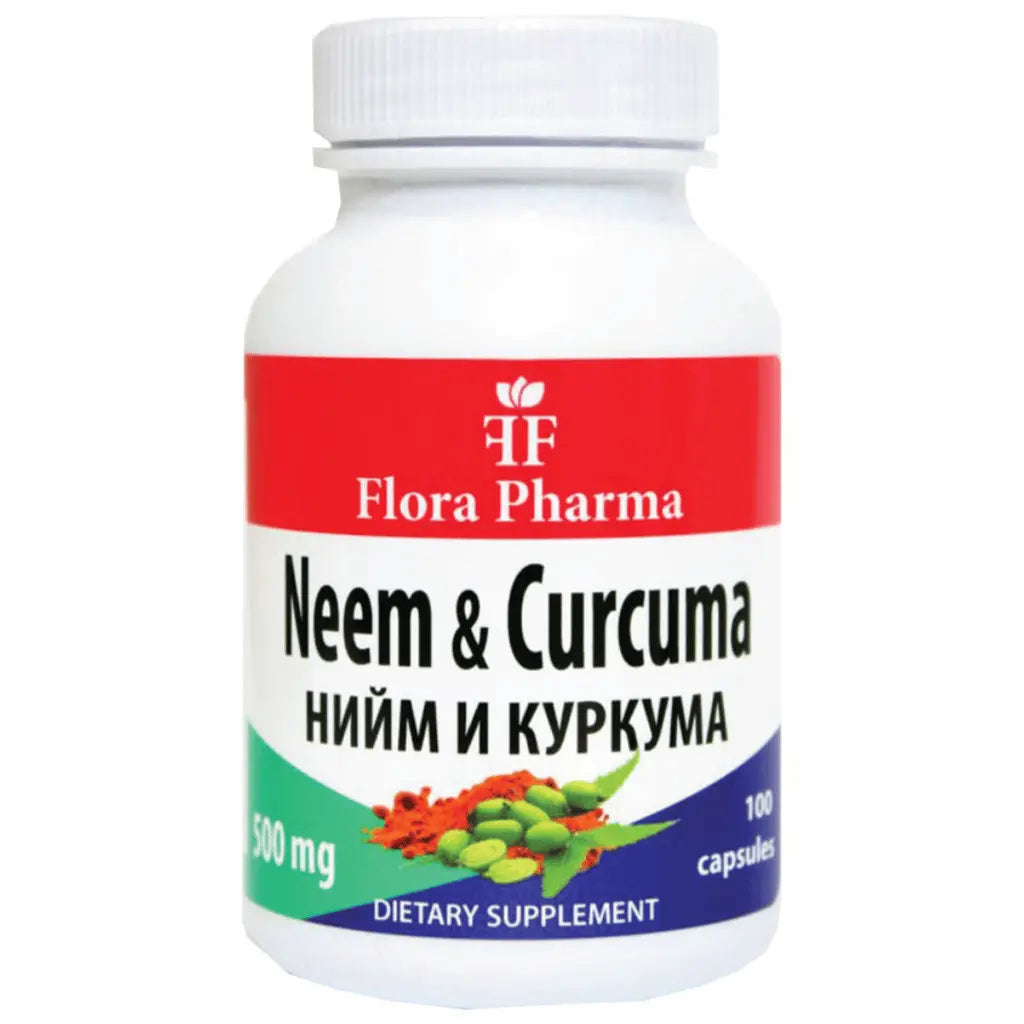 Neem a kurkuma 500 mg. / Neem & Curcuma Longa / 100 kapsuly Flora Pharma