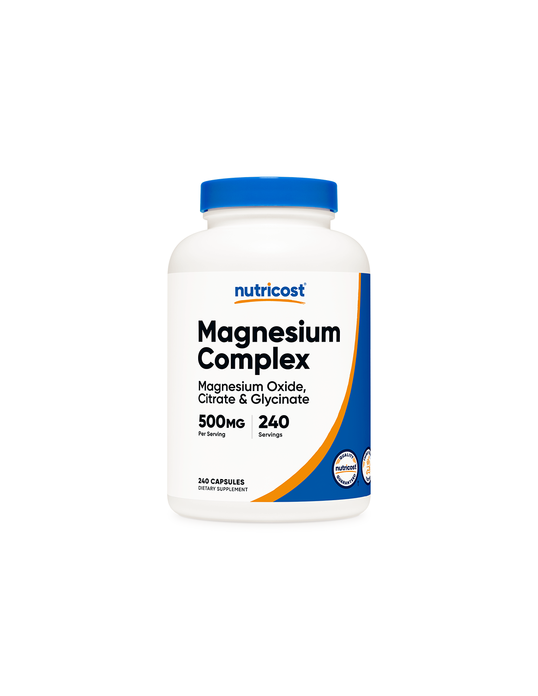 Funkcie nervov a svalov - Magnézium Complex, 500 mg x 240 kapsúl <tc>Nutricost</tc>