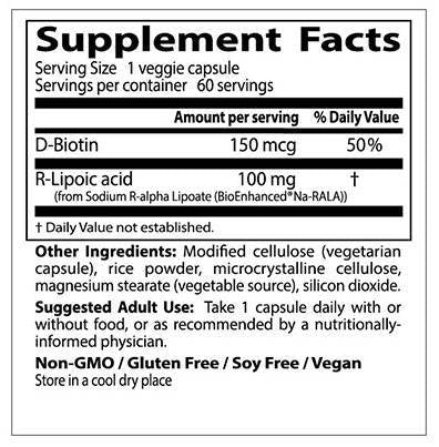 Najlepšia kyselina R-lipoová / stabilizovaná Na-R-Ala 100 mg-180 kapsúl