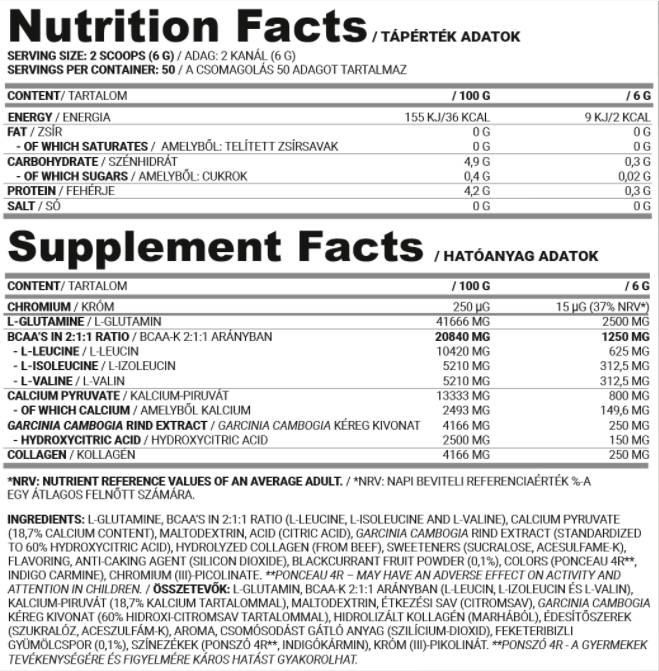 Rise | BCAA - glutamín - kolagén | Venované ženám - 300 gramov