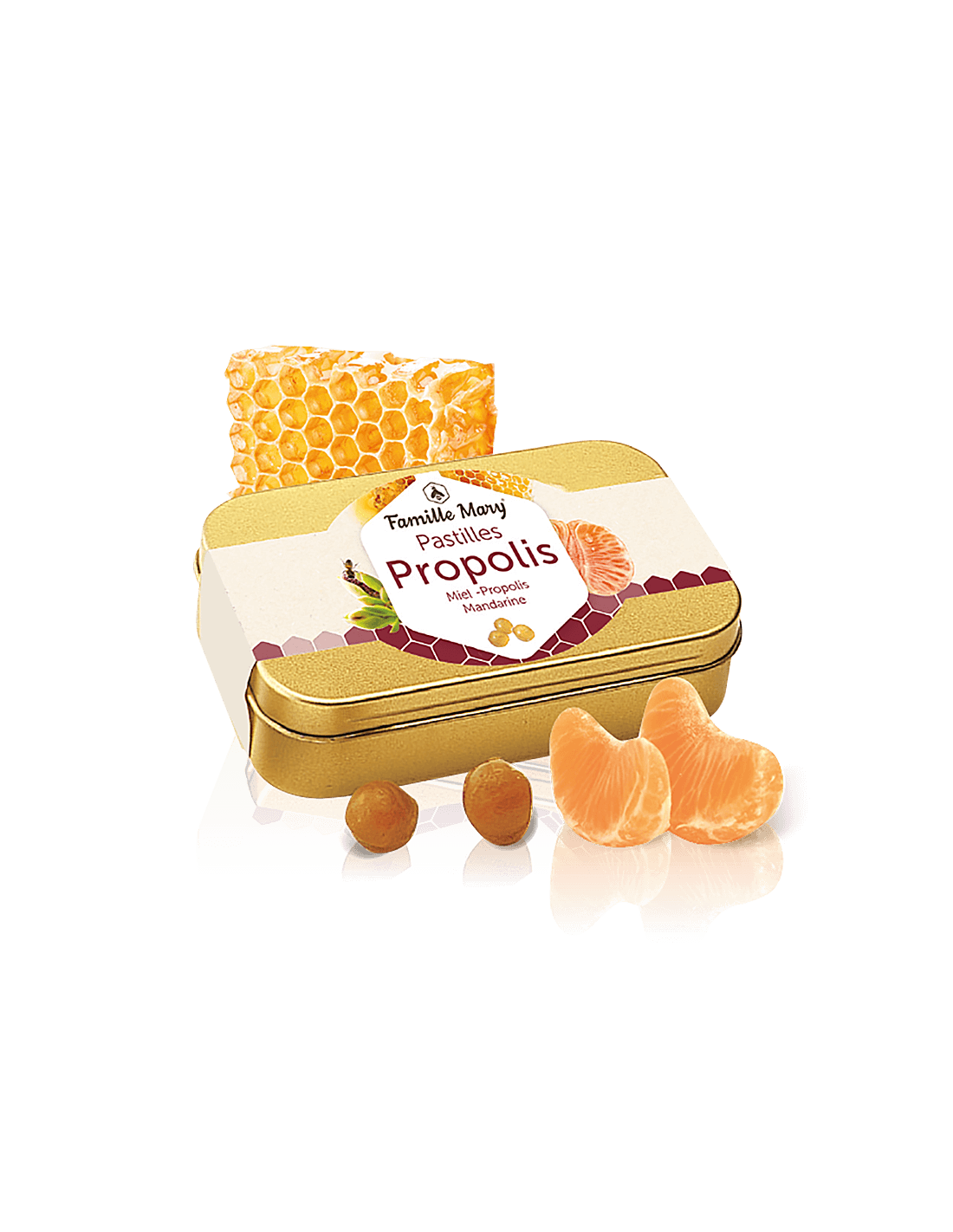 Lízanky s medom a propolisom, príchuť mandarínky, 60 g